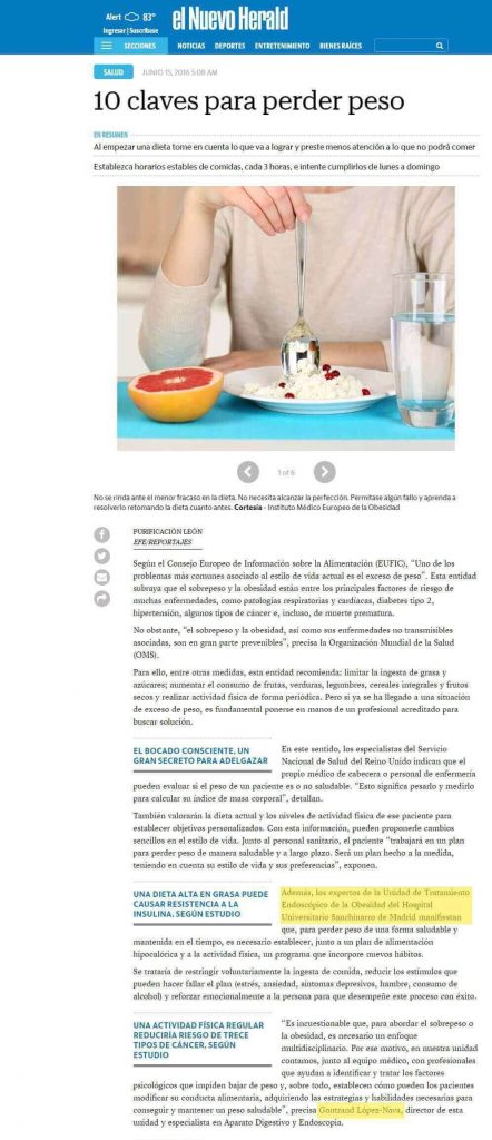 Las claves para perder peso de Obesidad López-nava en la prensa Las claves para perder peso de Obesidad López-nava en la prensa herald2
